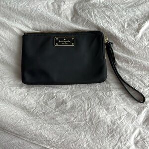Kate Spade Black Wristlet with Gold Accents